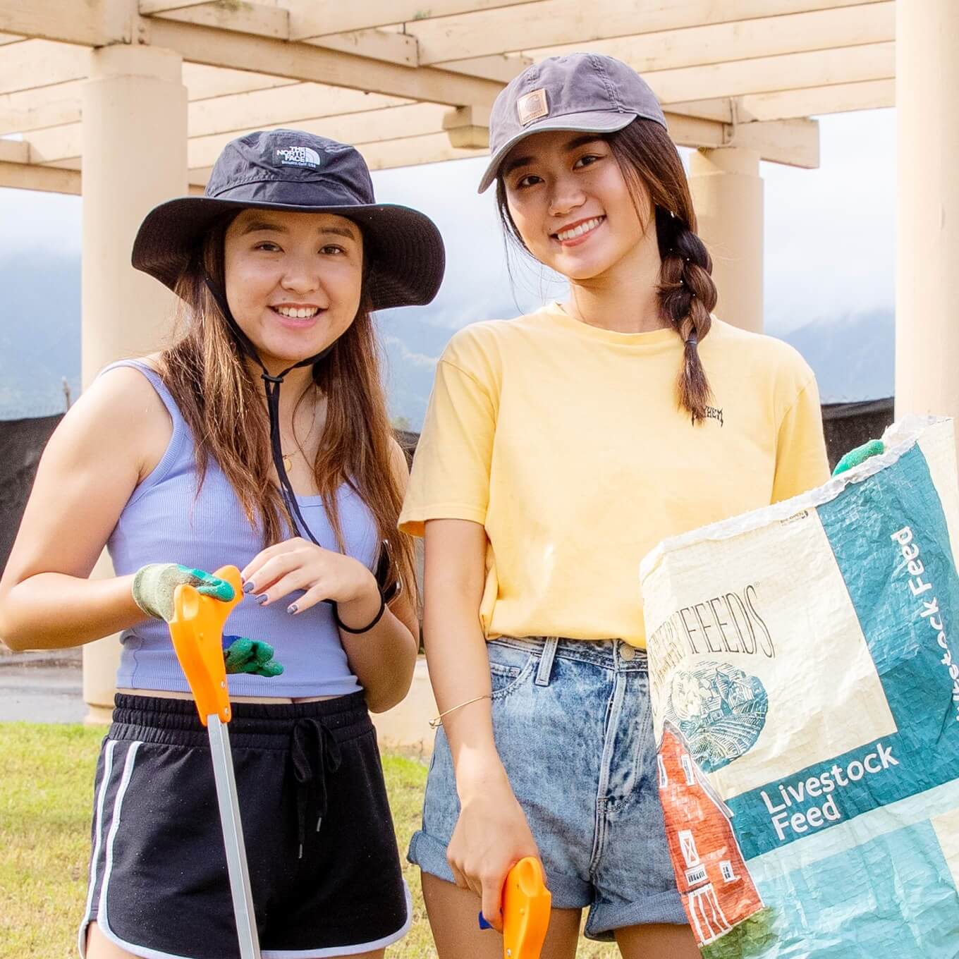 chapter volunteers at a beach cleanup